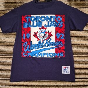 TORONTO BLUE JAYS The Game MLB Champion Mens Medium Short Sleeve T Shirt 90s VTG